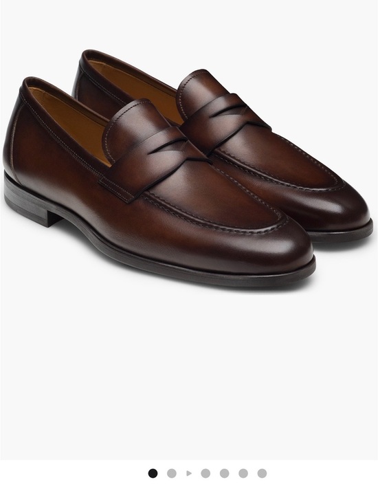 Magnanni Men's Brown Leather Penny Loafers—New with box and dust bag